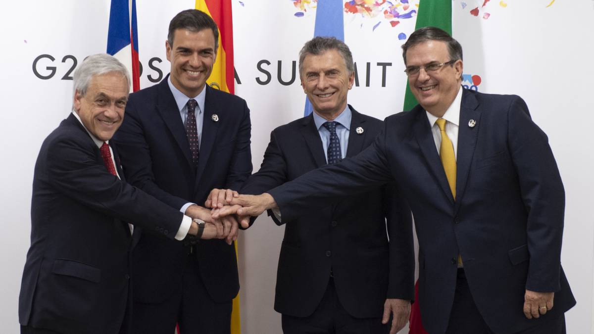 Piñera, Sánchez, Macri y Ebrard.
