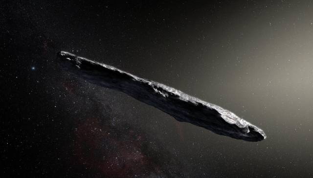 Reconstrucción del asteroide Oumuamua.