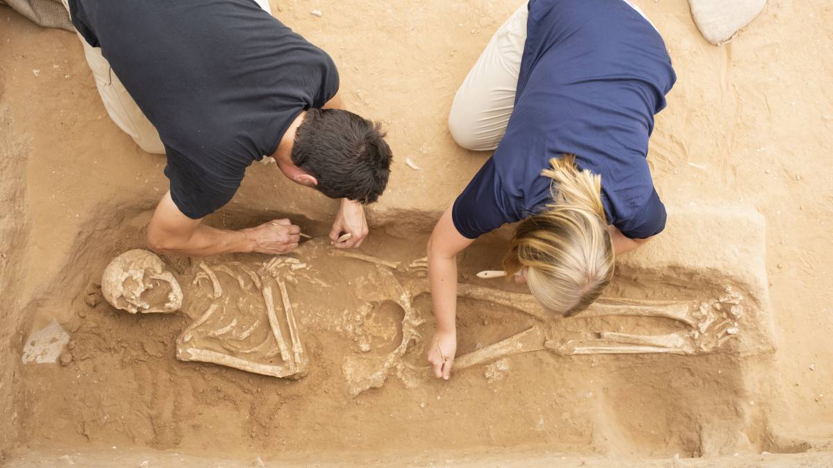 Excavaciones en el cementerio de Ascalón (Israel).