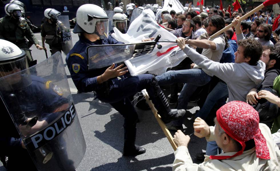 Protestas en 2009 en Atenas. 
