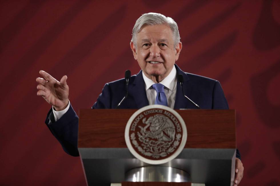 López Obrador durante una conferencia de prensa. 