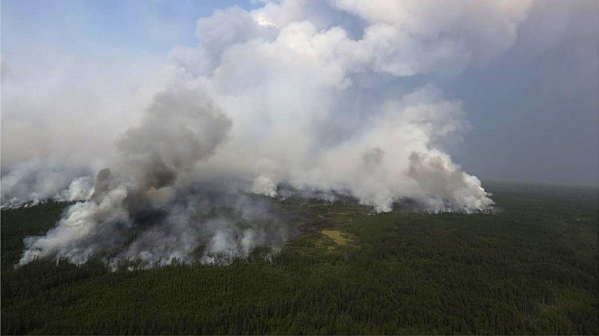 Vista aérea del incendio que arrasa Siberia.
