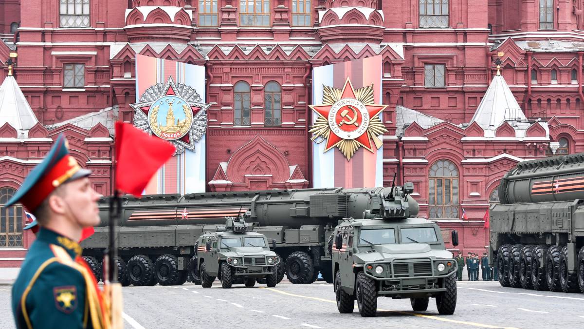 Ensayo de un desfile militar en Moscú.