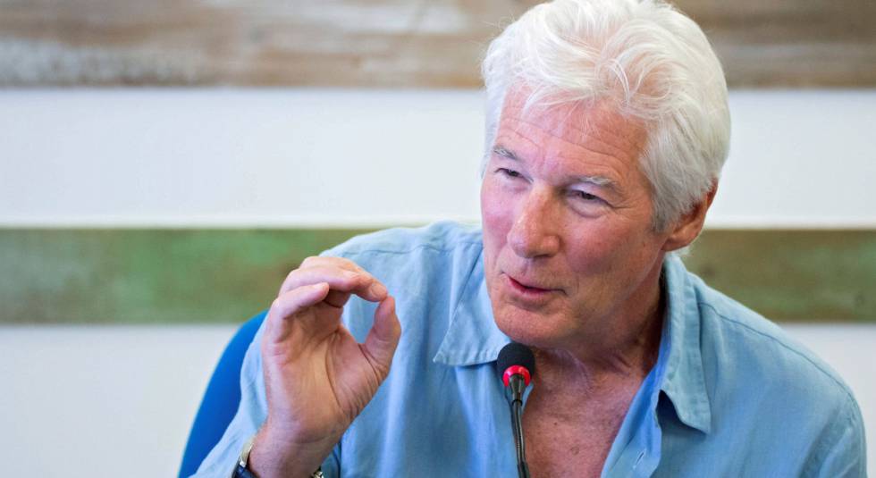 Richard Gere, en Lampedusa, el pasado sábado.