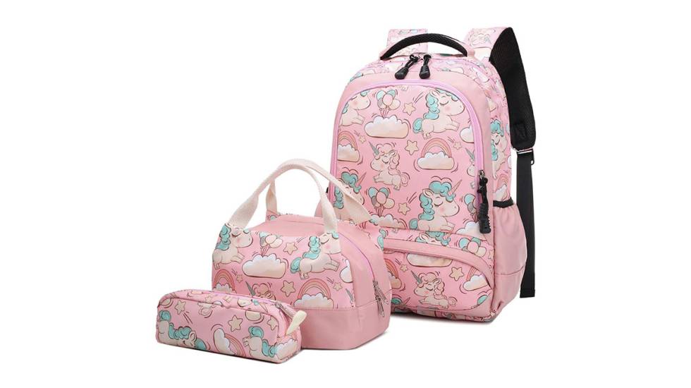 Set de mochila escolar con estuche y bolsa de almuerzo