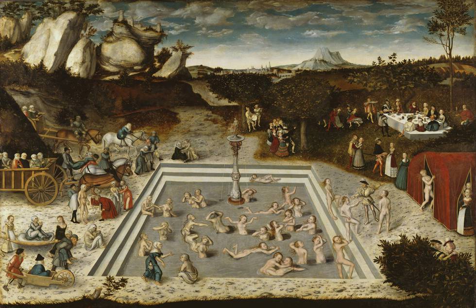 'A fonte da eterna juventude', pintura de Lucas Cranach, o Velho.