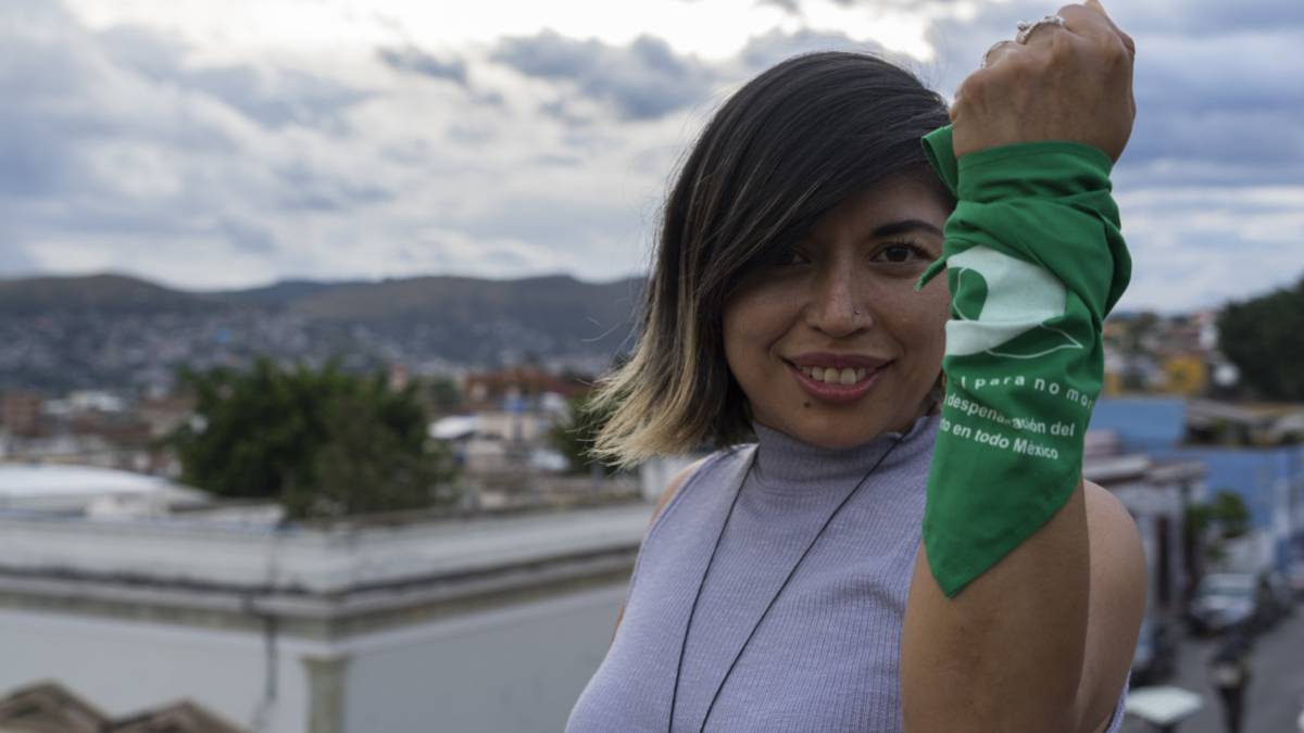 Mayra Morales, miembro de Marea Verde de Oaxaca.