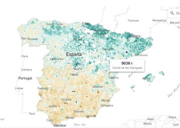 El mapa de la renta de los españoles, calle a calle