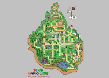 Este mapa muestra el metro de Ciudad de México en el mundo de ‘Super Mario World’