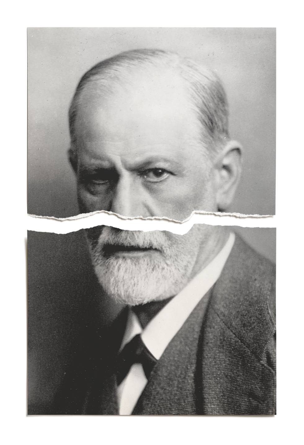 Fotomontaje con fotografía de Sigmund Freud. 