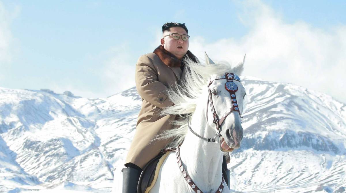 Kim Jong-un, en el monte Paektu.