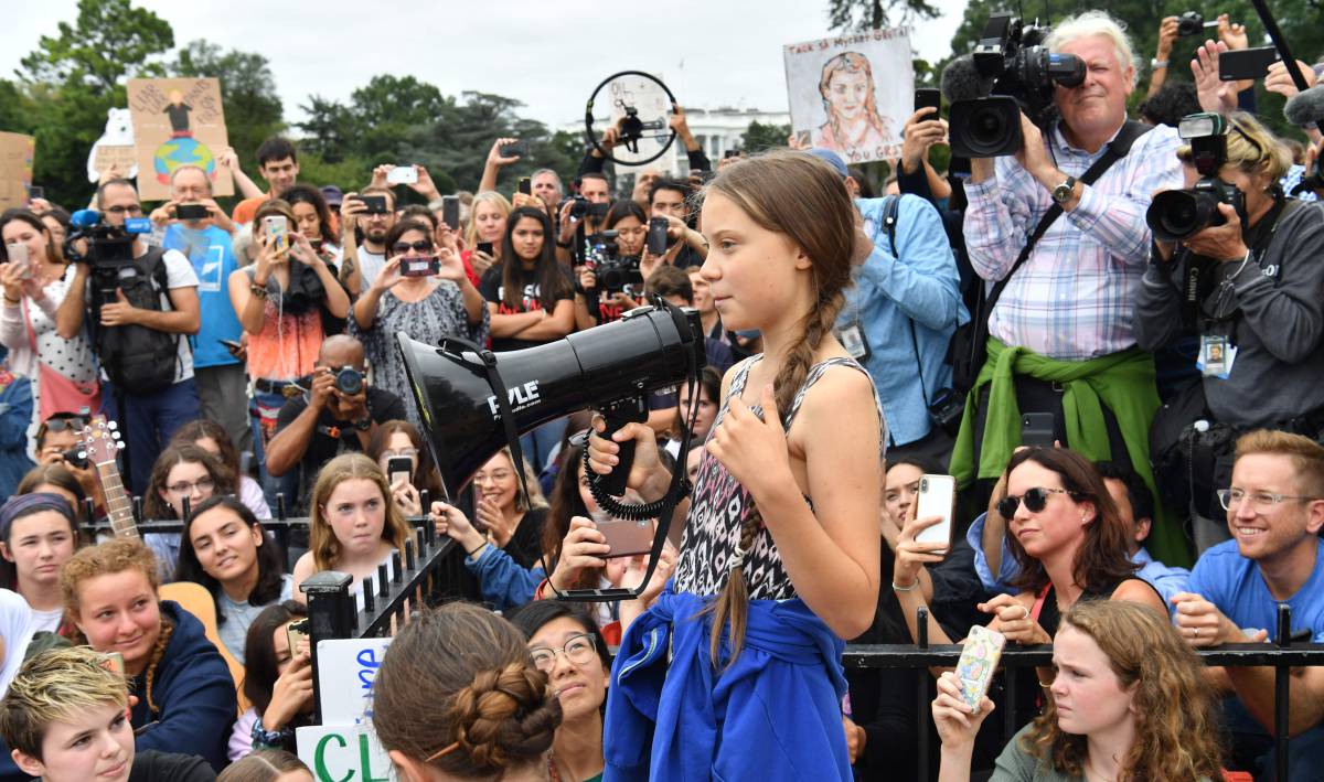 Greta Thunberg habla en una protesta climática frente a la Casa Blanca, el pasado 13 de septiembre.