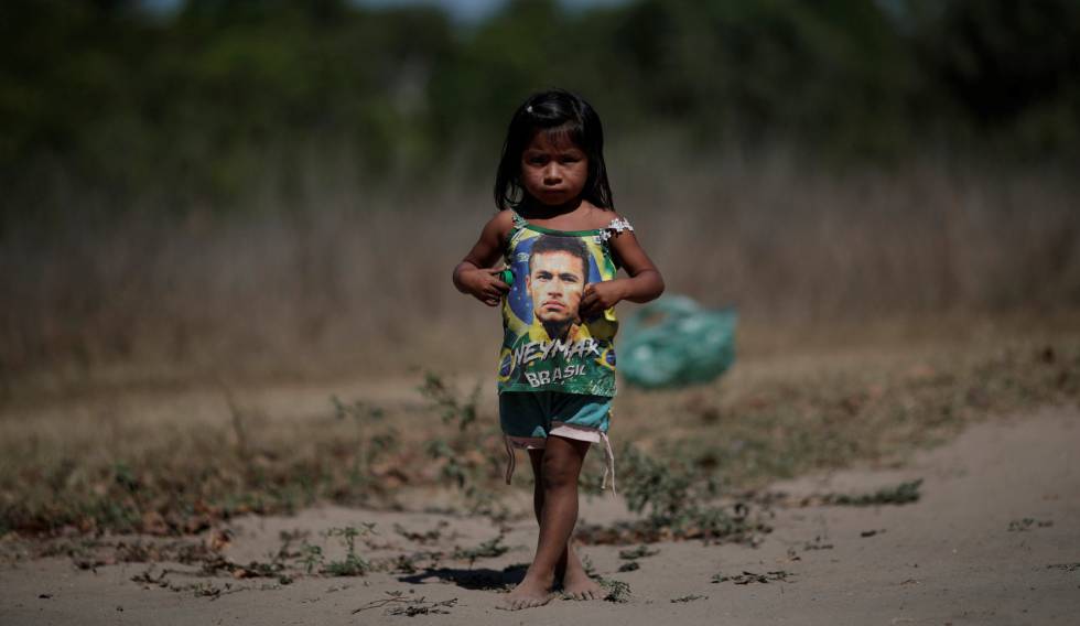 Una niña indígena guajajara fotografiada en las tierras indígenas de Arariboia, en el estado brasileño de Maranhao, el 10 de septiembre de 2019.