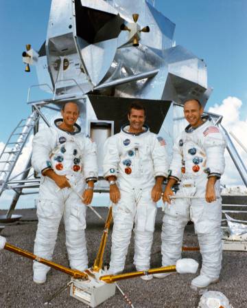 La tripulación del 'Apolo 12': de izquierda a derecha, Conrad, Gordon y Bean.