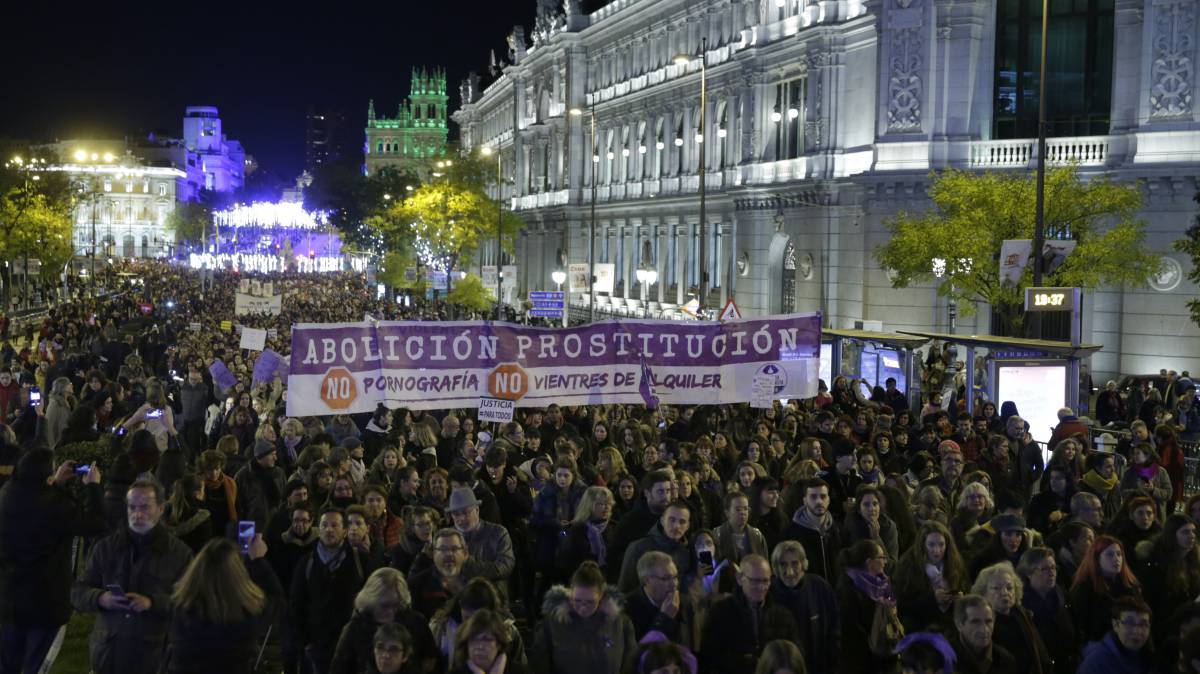 La marcha de este lunes en Madrid.