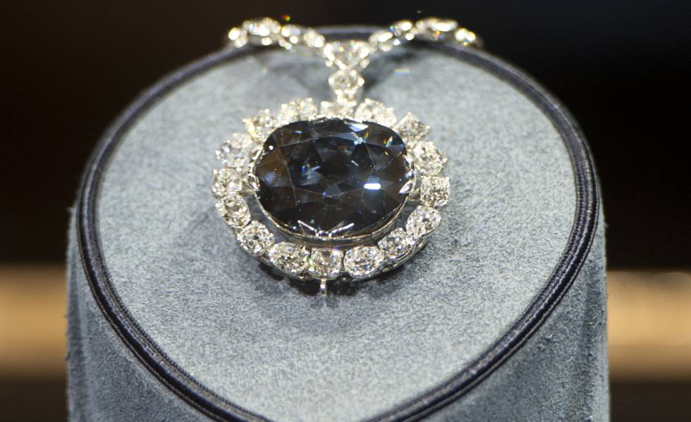 El diamante Hope, expuesto en el Museo Smithsonian de Washington (EE UU).