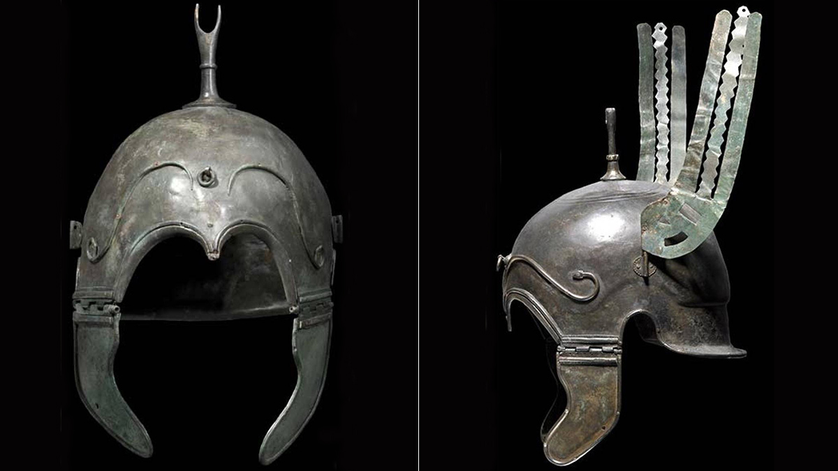 Dos de los cascos celtíberos.