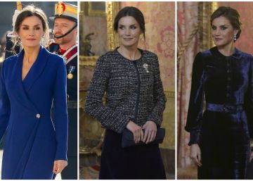 El azul, color fetiche para la reina Letizia en la Pascua Militar por tercer año consecutivo