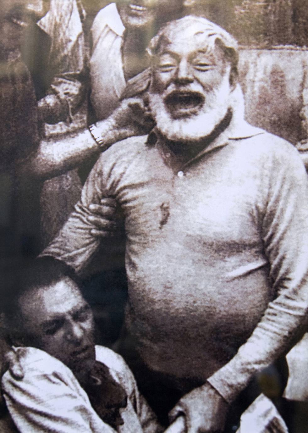 Hemingway en los sanfermines en los años cincuenta.