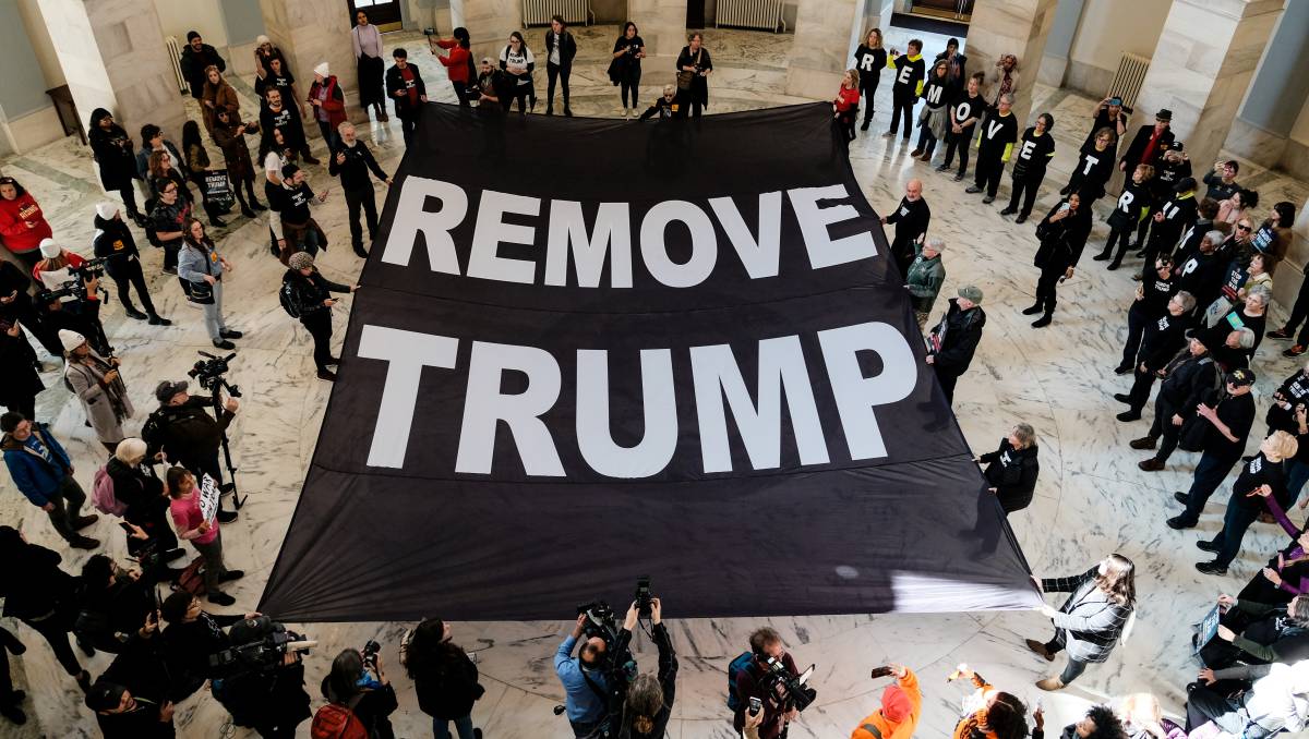 Protesta contra Trump en el Capitolio.