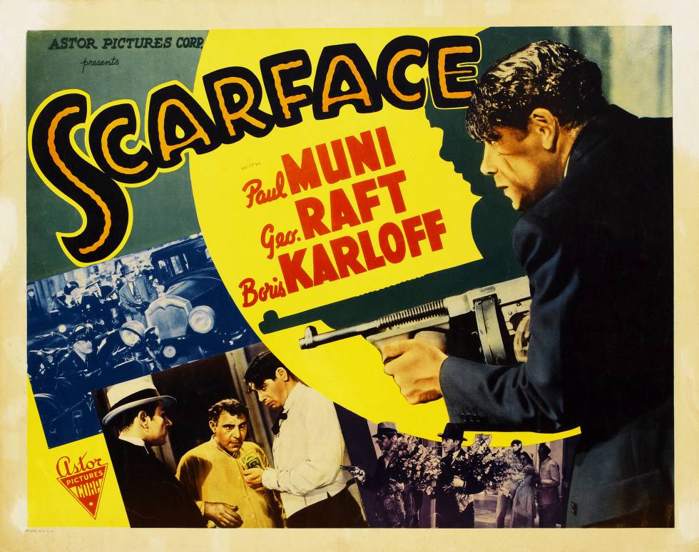 Cartel de la película Scarface, dirigida y producida en 1932 por Howard Hawks.