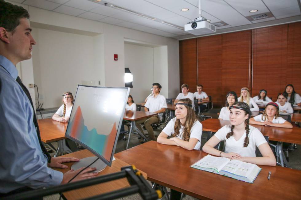 Un grupo de alumnos prueba un sistema para controlar la concentración en clase.