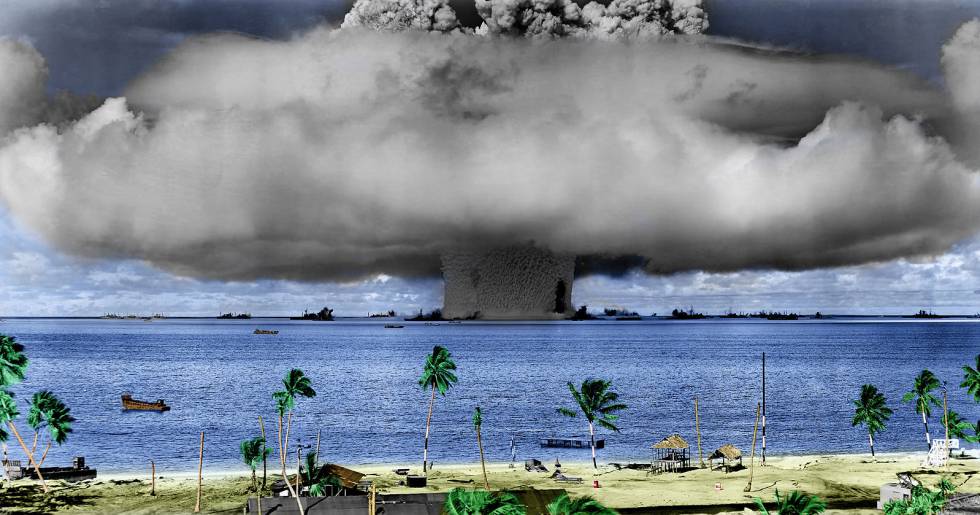Pruebas nucleares del Ejército de EE UU realizadas en el atolón Bikini (islas Marshall).