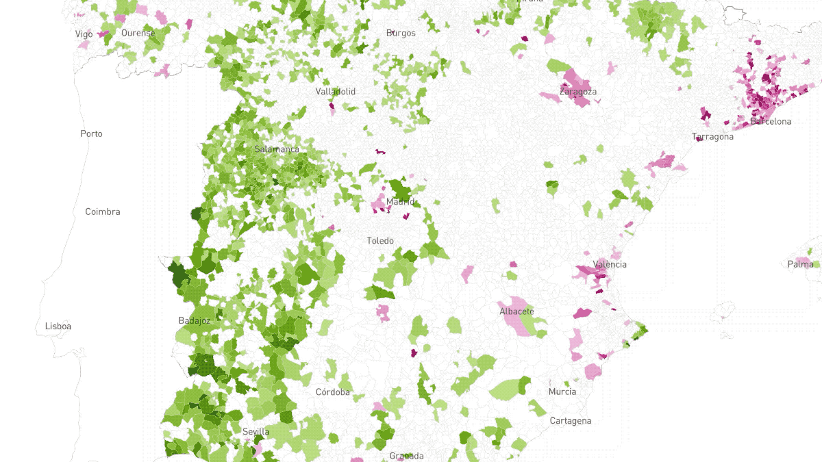 El mapa de la mortalidad en España, municipio a municipio