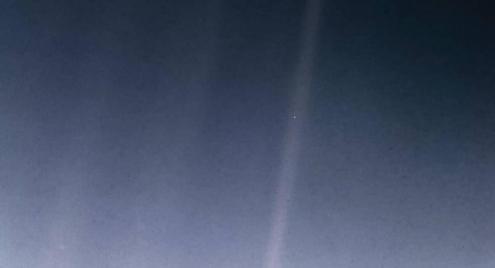 Imagen del 'pálido punto azul', tomada por la sonda 'Voyager 1'.