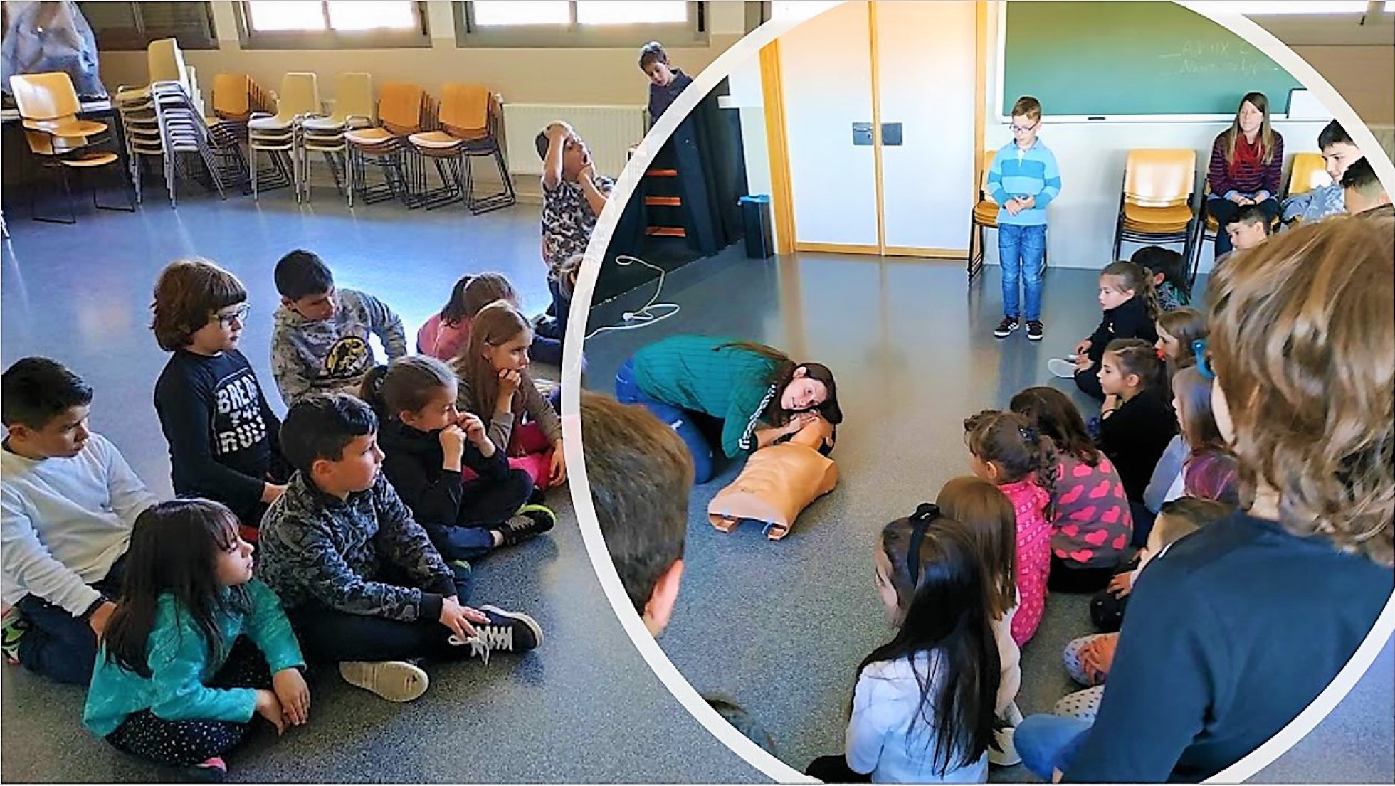 Rocío Sanz impartiendo uno de los talleres sobre primeros auxilios | COLEGIO PÚBLICO ‘CALYPO’