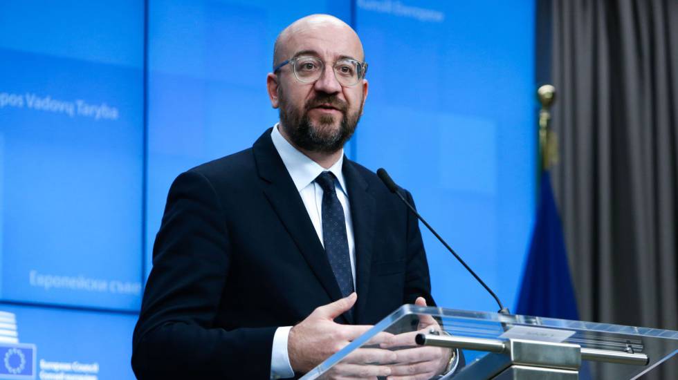 El presidente del Consejo Europeo, Charles Michel, durante una rueda de prensa.