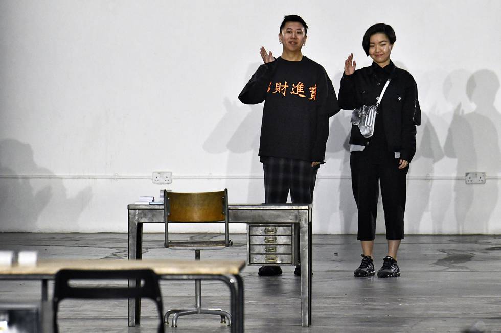 Los diseñadores de Private Policy Haoran Li y Siying Qu.