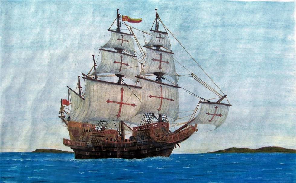 Recreación de un galeón español del siglo XVI, similar al galeón de Manila que durante siglos hizo la ruta Acapulco-Manila-Acapulco.