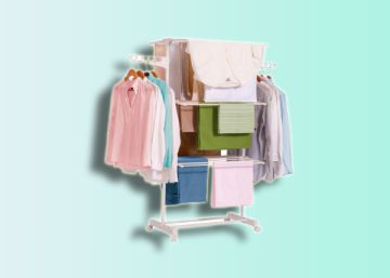 Plegable y de cuatro alturas: seca la ropa más rápido con el tendedero vertical más vendido en Amazon