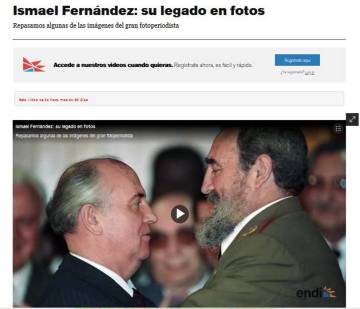Captura de la web del periódico 'Nuevo Día', con la imagen de Castro y Gorbachov que tomó Ismael Fernández.