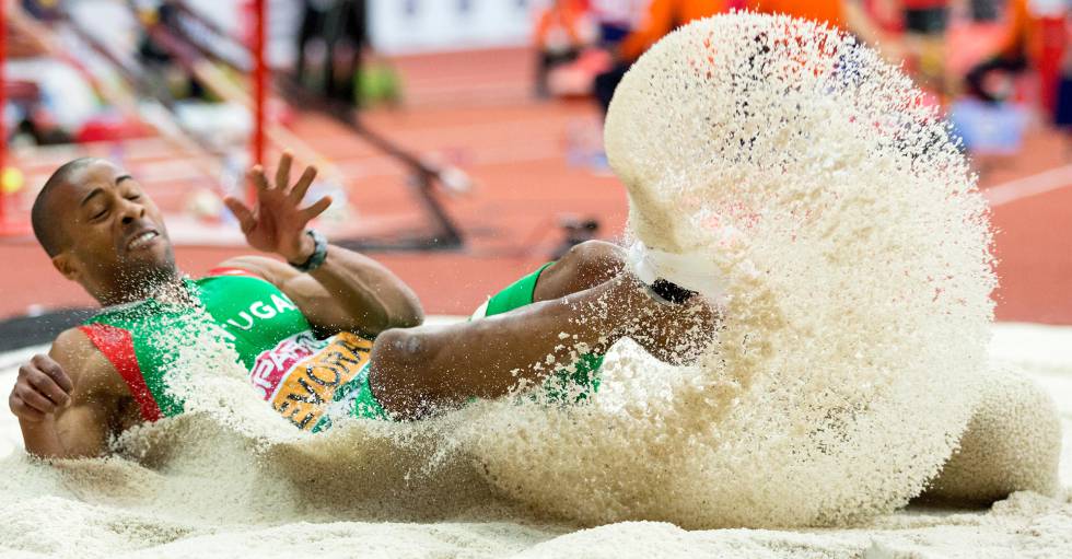 O português Nelson Évora compete em 2017 nos Campeonatos Europeus de Atletismo de Belgrado.