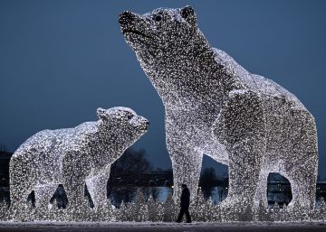 Esculturas navideñas en Moscú (Rusia). 