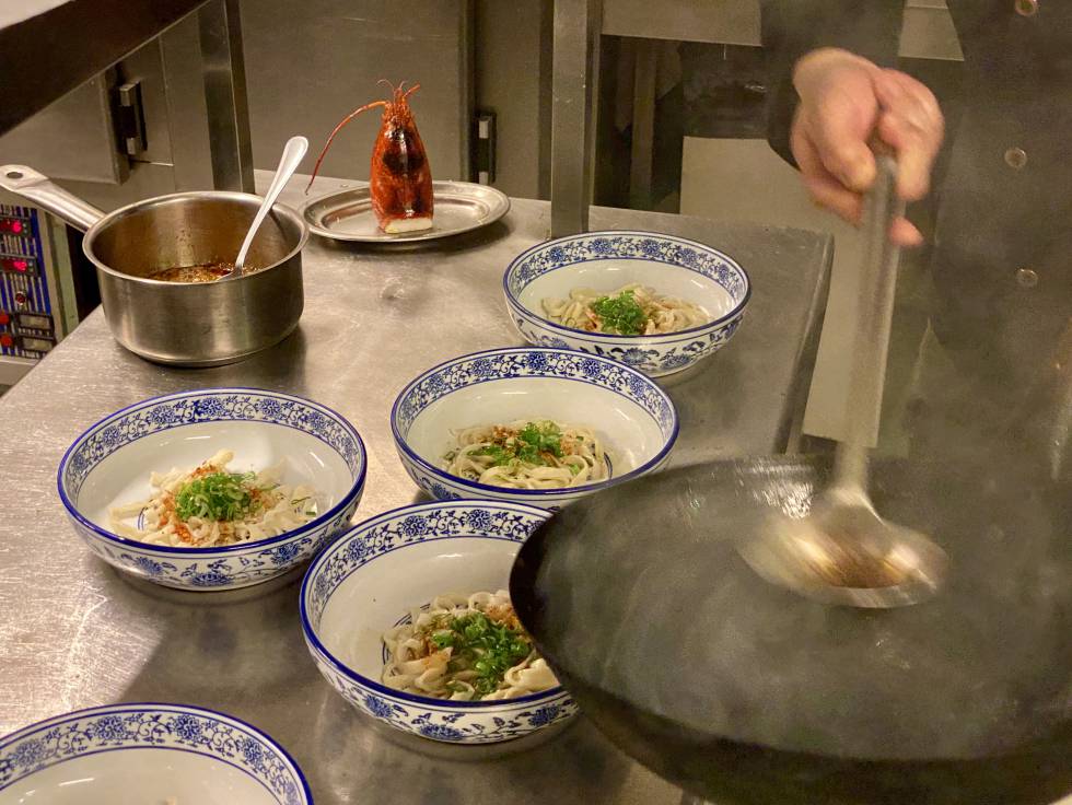 Preparing the ramen, in Soy Kitchen. JC CAPEL