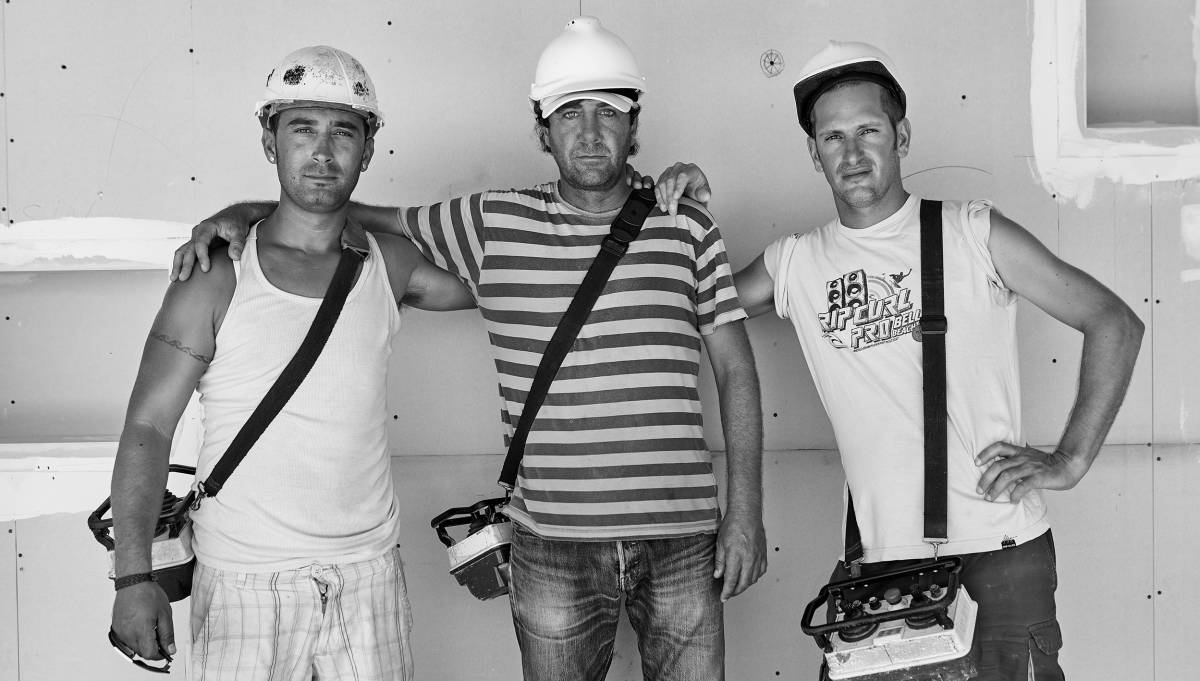 Javier, Antonio y Damián. Argentina, gruistas.