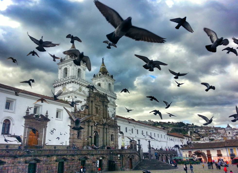 The historic center of Quito (Ecuador).