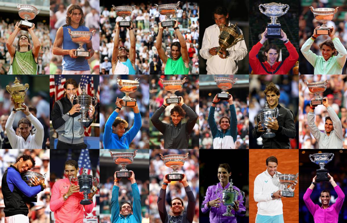 Los 22 Grand Slams de Rafa Nadal, en imágenes