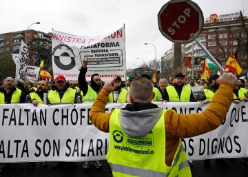 manifestación de transportistas en Madrid