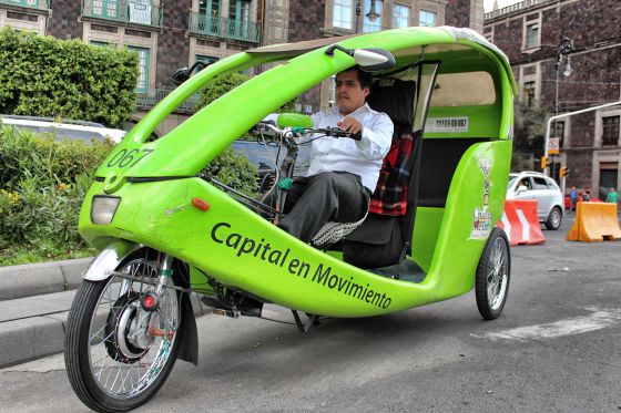 México DF, en ciclotaxi