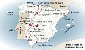 La ruta del emperador Carlos VI por España.