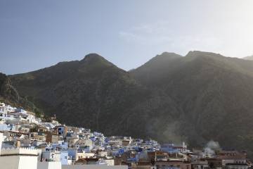 La ciudad de Chefchauen, al pie de las montañas del Rif, en Marruecos.