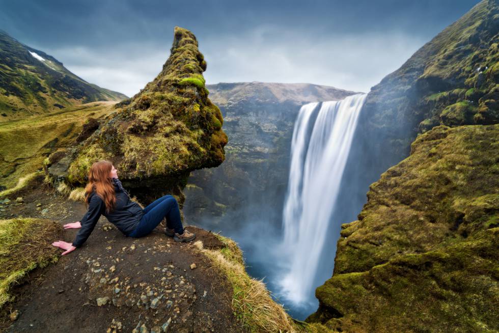 La cascada de SkÃ³gafoss, al sur de Islandia. 