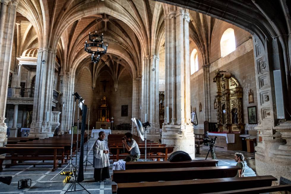 Grabación en la iglesia de San Juan Bautista.