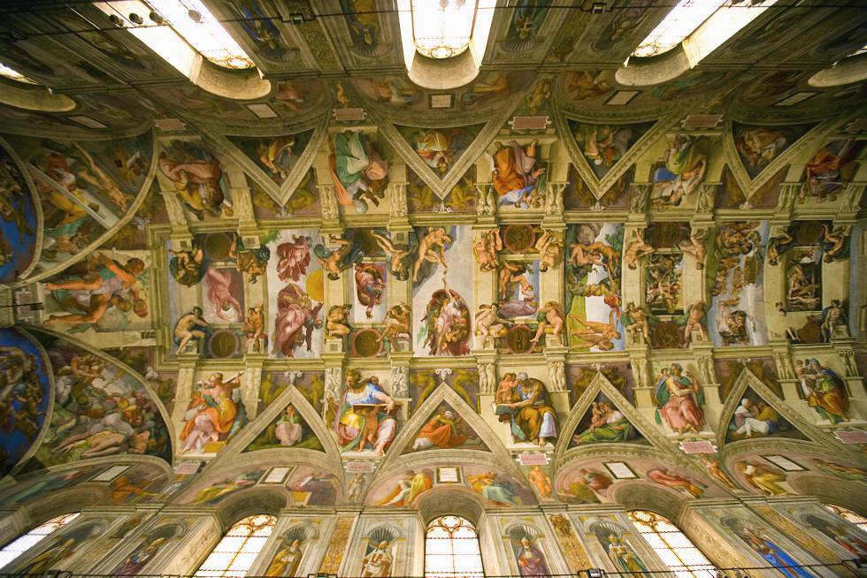 Los frescos de Miguel Ángel en la Capilla Sixtina, en la Ciudad del Vaticano.