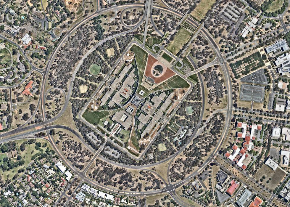 Canberra, la capital de Australia, ejemplo de ciudad jardín.