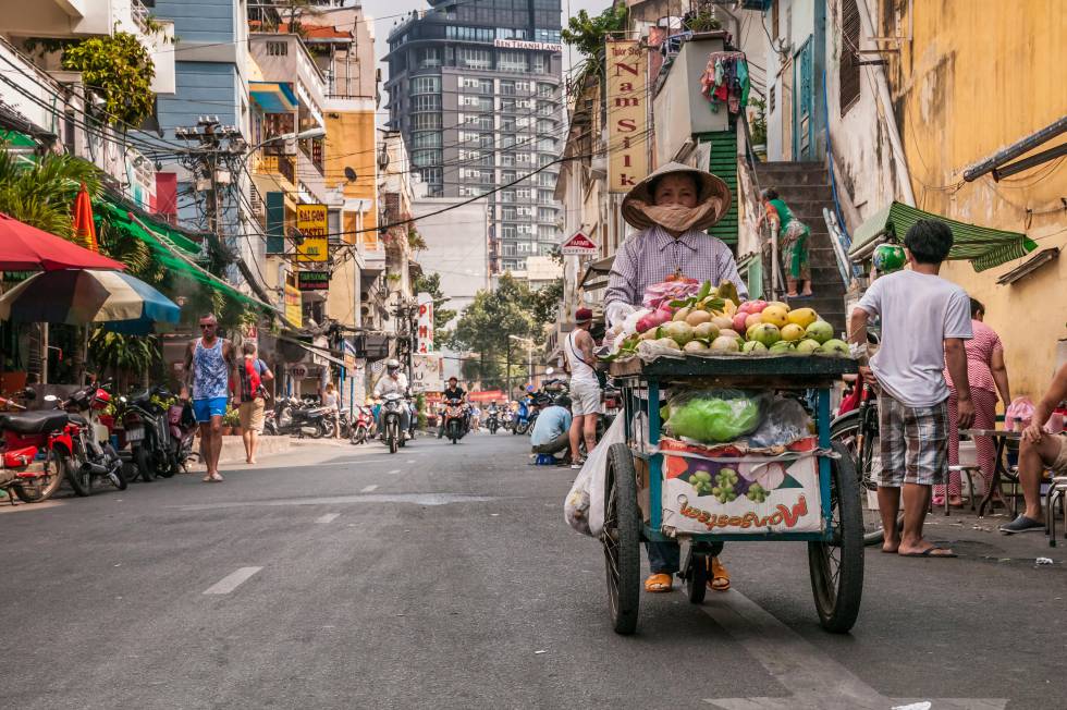 Ambiente en una calle de Ciudad Ho Chi Minh, en Vietnam.